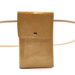 Louis Vuitton Vernis Walker Bag Crossbody Wallet Patent Vernis Leather Beige